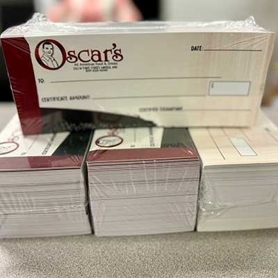 Oscars Gift Certificates