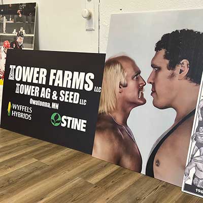 Custom corrugated signs