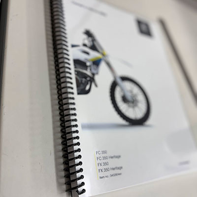 Spiral bound product manuals