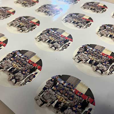 Round cut custom stickers