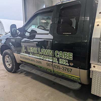 Lenz Lawn Care vehicle decals
